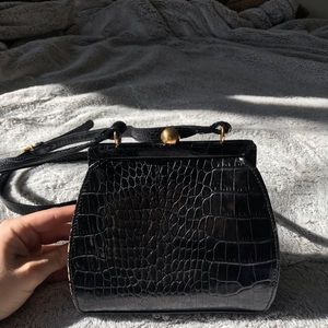 Black leather purse
